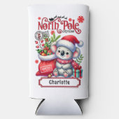 Schattigee Koala Kerstmis gepersonaliseerde naam Seltzer Blikjeskoeler (Voorkant)
