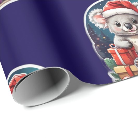 Schattigee Koala Kerstviering Cadeaupapier (Rol Hoek)