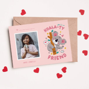 Schattigee Koala Kinder Klaslokaal Valentijns Notitiekaartje