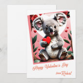 Schattigee koala kinder Valentijnsdag Feestdagenkaart (Voorkant / Achterkant)