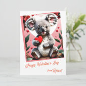 Schattigee koala kinder Valentijnsdag Feestdagenkaart (Staand voorkant)