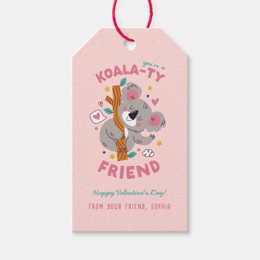 Schattigee Koala Kind's Classroom Valentijnsdag Cadeaulabel (Voorkant)