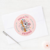 Schattigee Koala Kind's Classroom Valentijnsdag Ronde Sticker (Envelop)