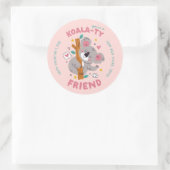 Schattigee Koala Kind's Classroom Valentijnsdag Ronde Sticker (Tas)