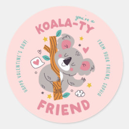 Schattigee Koala Kind's Classroom Valentijnsdag Ronde Sticker