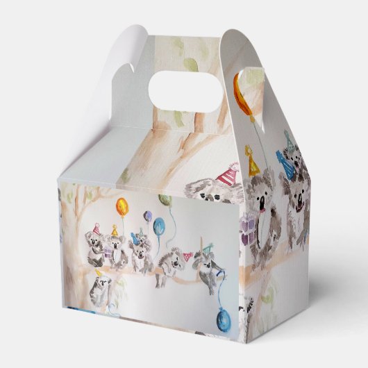 Schattigee Koala Koalas Jongens Verjaardagstaart F Bedankdoosjes (Achterkant)