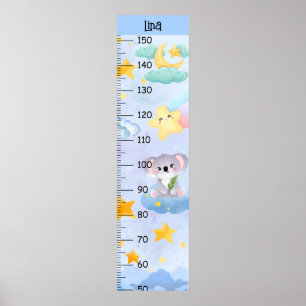 Schattigee Koala met Cloud en Stars Groei Grafieke Poster