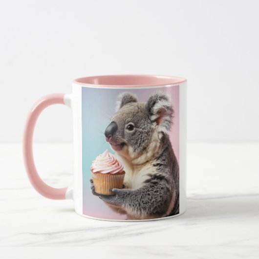 Schattigee koala met cupcake pastelverloop mok (Links)