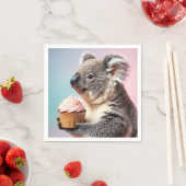 Schattigee koala met cupcake pastelverloop servet (Insitu)
