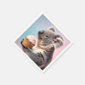 Schattigee koala met cupcake pastelverloop servet (Hoek)