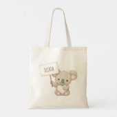 Schattigee Koala met een naambord Tote Bag (Achterkant)