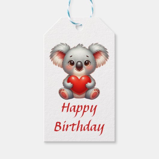 Schattigee Koala met hart Cadeaulabel (Voorkant)