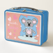 Schattigee koala met hartjes meisje metal lunchbox (Voorkant)