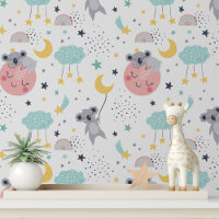 Schattigee Koala Moon Stars Rainbow Kinder Pattern
