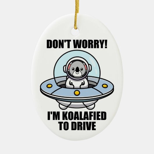 Schattigee Koala nieuwe chauffeur Ik ben Koalafied Keramisch Ornament (Voorkant)