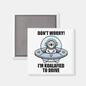 Schattigee Koala nieuwe chauffeur Ik ben Koalafied Magneet (Voorkant / Achterkant)