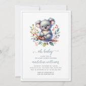 Schattigee Koala Oh Baby shower Uitnodiging (Voorkant)