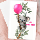 Schattigee Koala Party Blank Kaart - "Laten we Koa