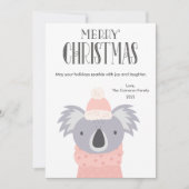 Schattigee Koala Plaid Pet Lover Christmas Flat Feestdagenkaart (Voorkant)