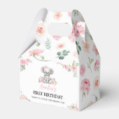 Schattigee Koala Roze Bloemen Meisje Verjaardag Fa Bedankdoosjes (Achterkant)