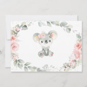 Schattigee Koala Roze Bloemengroen Verjaardagsfoto Kaart (Achterkant)