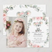 Schattigee Koala Roze Bloemengroen Verjaardagsfoto Kaart (Voorkant / Achterkant)