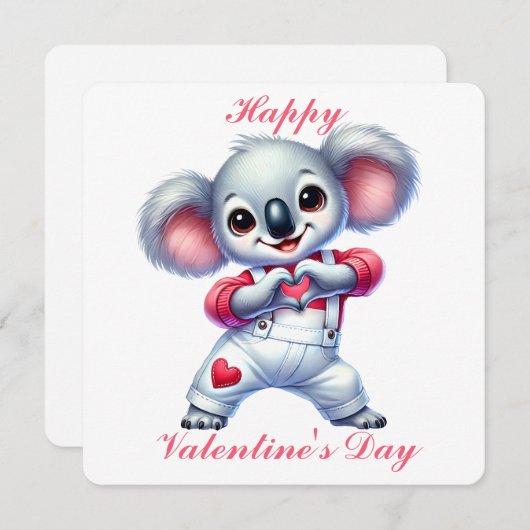 Schattigee Koala - Valentijnsdag Kaart (Voorkant / Achterkant)