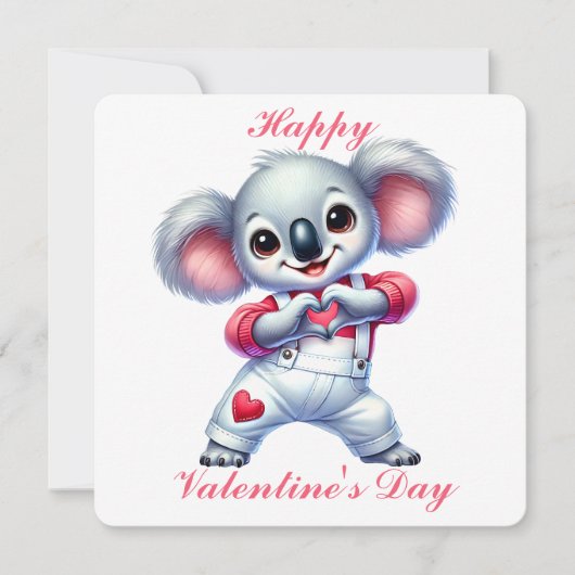 Schattigee Koala - Valentijnsdag Kaart (Voorkant)