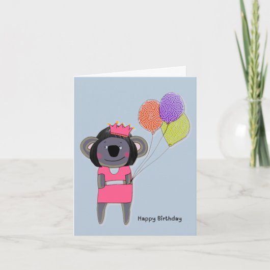 Schattigee Koala Verjaardag Kaart (Voorkant)
