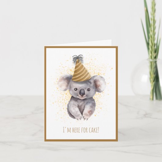 Schattigee Koala Verjaardag Kaart (Voorkant)