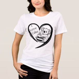 Schattigee Koala verjaardagstaart liefde Tri-Blend Shirt
