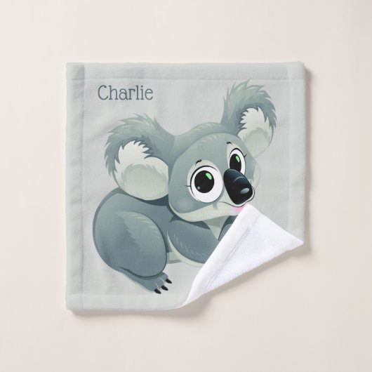 Schattigee Koalas aangepaste naam & tekst handdoek (Wasdoekje)