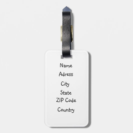 Schattigee koe bagagelabel (Achterkant verticaal)