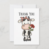 Schattigee koe Bericht toevoegen Bedankkaart (Voorkant)