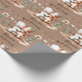 Schattigee Koe Beste Vrienden Knuffel Bloemenkunst Cadeaupapier (Hoek)