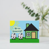 Schattigee Koe beweegt Kaarten (Staand voorkant)