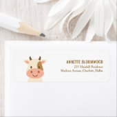 Schattigee Koe Boerderij Dier Baby shower Etiket (Insitu)
