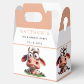 Schattigee Koe boerderijdieren 2e verjaardagsfeest Bedankdoosjes (Geopend)