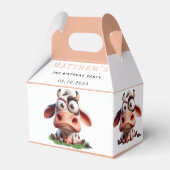 Schattigee Koe boerderijdieren 2e verjaardagsfeest Bedankdoosjes (Voorkant Zijde)
