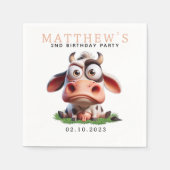 Schattigee Koe boerderijdieren 2e verjaardagsfeest Servet (Voorkant)