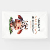 Schattigee Koe boerderijdieren 2e verjaardagsfeest Spandoek (Horizontaal)