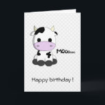 Schattigee koe cartoon Kawaii Kids verjaardagskaar Kaart<br><div class="desc">Deze verjaardagskaart is niet alleen aan de buitenkant schattig,  je vindt de leuke koe cartoon ook aan de binnenkant van de kaart. Dit voegt een extra schattigheid toe aan dit wenskaart. Wedden dat ze van deze kaart zal houden?</div>