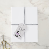 Schattigee koe cartoon polka dots baby shower dank cadeaulabel (Met Touw)