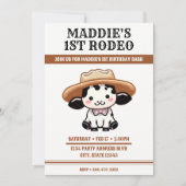 Schattigee Koe Cowboy Pet 1e verjaardagsfeestje Kaart (Voorkant)
