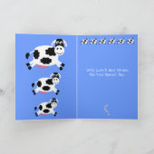 Schattigee Koe die over het Wenskaart springt Kaart (Binnen)