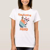 Schattigee Koe Egg Hunting Squad Boerderij Pasen T-shirt (Voorkant)