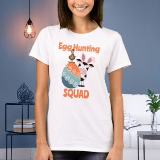 Schattigee Koe Egg Hunting Squad Boerderij Pasen T-shirt