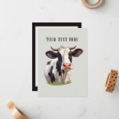 Schattigee koe elk doel Bericht toevoegen Notitiekaartje (Voorkant / Achterkant in situ)