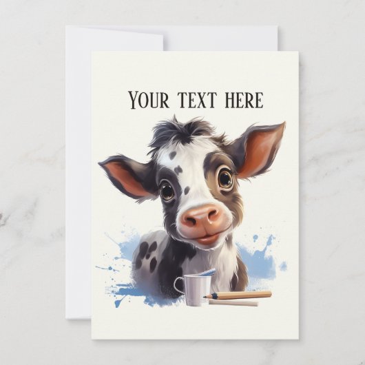 Schattigee koe elk doel Bericht toevoegen Notitiekaartje (Voorkant)