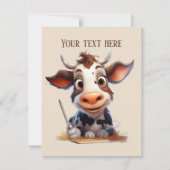 Schattigee koe elk doel Bericht toevoegen Notitiekaartje (Voorkant)